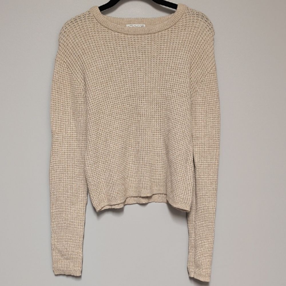 Poof! Cream Knit Crew Neck Sweater